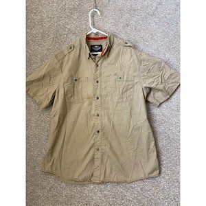 Harley Davidson Motorclothes Men’s Tan Embroidered Logo Short Sleeve Shirt XL